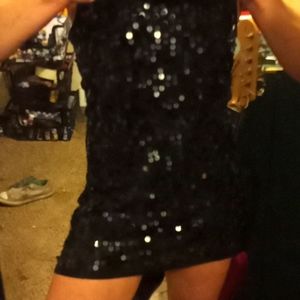 Black Sequins Cocktail Dress